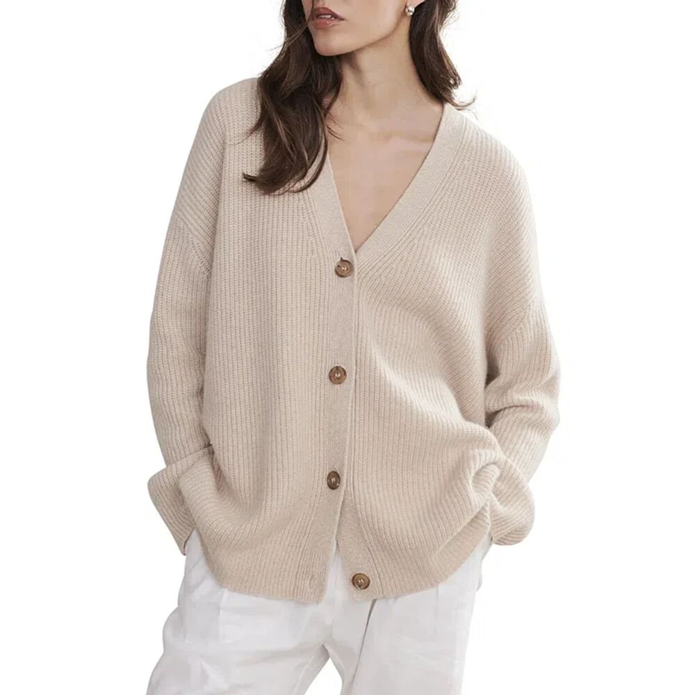 Jenni Kayne Cashmere Cocoon Cardigan in the shade Oatmeal